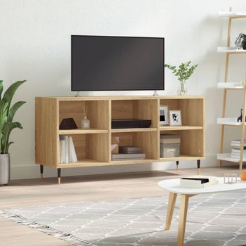Mueble Tv | Mueble De Salón | Armario Tv Madera De Ingeniería Roble Sonoma 103,5x30x50 Cm Cfw777938