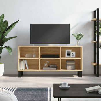 Mueble Tv | Mueble De Salón | Armario Tv Madera De Ingeniería Roble Sonoma 103,5x30x50 Cm Cfw777939