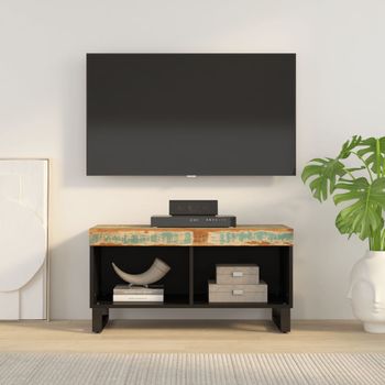 Mueble Tv | Mueble De Salón | Armario Tv Madera Maciza Reciclada 85x33x43,5 Cm Cfw778150