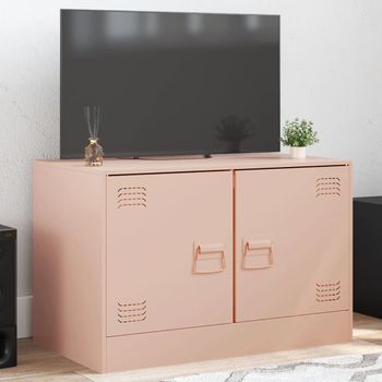 Mueble Tv | Mueble De Salón | Armario Tv De Acero Rosa 67x39x44 Cm Cfw778562