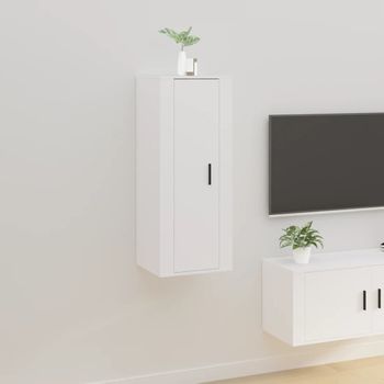 Mueble Tv De Pared | Mueble De Salón | Armario Tv Blanco 40x34,5x100 Cm Cfw778688