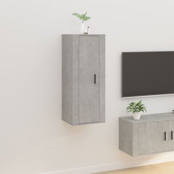 Mueble Tv De Pared | Mueble De Salón | Armario Tv Gris Hormigón 40x34,5x100 Cm Cfw778707