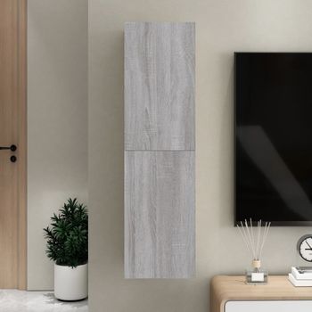 Mueble Tv De Pared | Mueble De Salón | Armario Tv Gris Sonoma 30,5x30x110 Cm Cfw778716