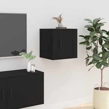 Mueble Tv De Pared | Mueble De Salón | Armario Tv Negro 40x34,5x40 Cm Cfw778728