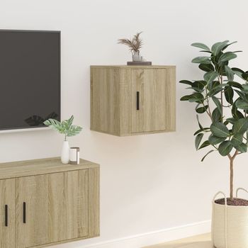 Mueble Tv De Pared | Mueble De Salón | Armario Tv Roble Sonoma 40x34,5x40 Cm Cfw778757