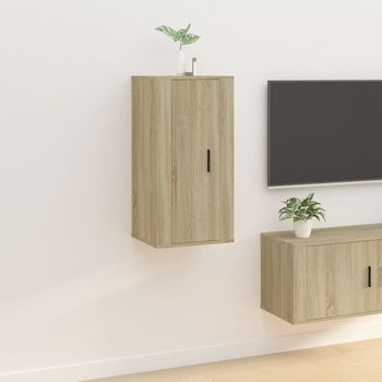 Mueble Tv De Pared | Mueble De Salón | Armario Tv Roble Sonoma 40x34,5x80 Cm Cfw778759