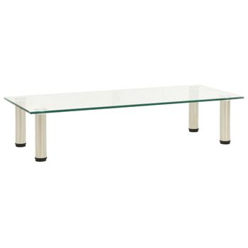 Mueble Tv | Mueble De Salón | Armario Tv De Vidrio Templado Transparente 80x35x17 Cm Cfw778774