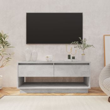 Mueble Tv | Mueble De Salón | Armario Tv Madera Contrachapada Gris Hormigón 102x41x44 Cm Cfw778877