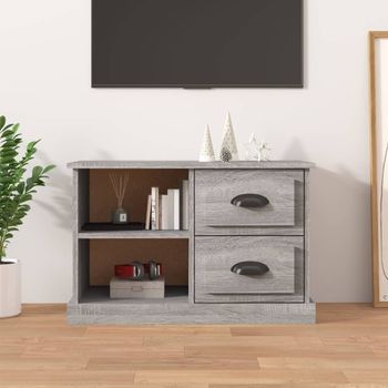 Mueble Tv | Mueble De Salón | Armario Tv Madera Contrachapada Gris Sonoma 73x35,5x47,5 Cm Cfw778930