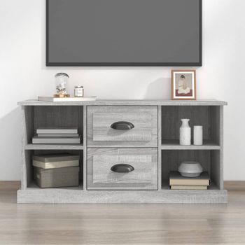 Mueble Tv | Mueble De Salón | Armario Tv Madera Contrachapada Gris Sonoma 99,5x35,5x48 Cm Cfw778940