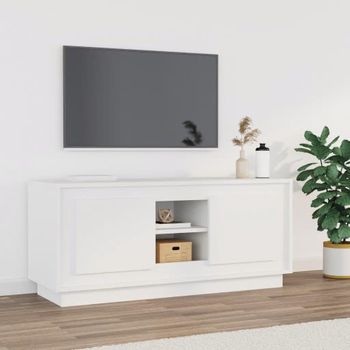 Mueble Tv | Mueble De Salón | Armario Tv Madera Contrachapada Negro 102x35x45 Cm Cfw778979