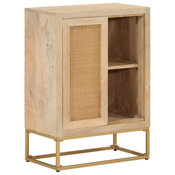 Aparador | Armario De Cocina | Buffet De Salón De Hierro Y Madera Maciza De Mango 55x30x76 Cm Cfw734923