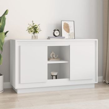 Aparador | Armario De Cocina | Buffet De Salón De Madera Contrachapada Blanco 102x35x60 Cm Cfw734943