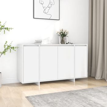 Aparador | Armario De Cocina | Buffet De Salón De Madera Contrachapada Blanco 135x41x75 Cm Cfw734952