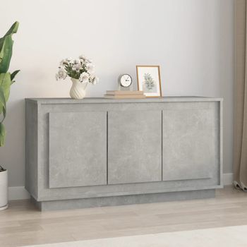 Aparador | Armario De Cocina | Buffet De Salón De Madera Contrachapada Gris Hormigón 102x35x55 Cm Cfw735245