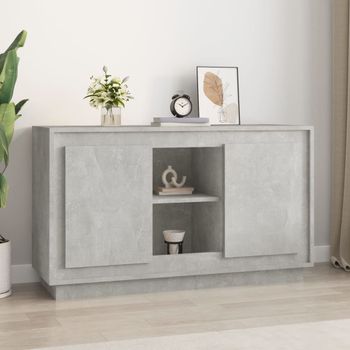 Aparador | Armario De Cocina | Buffet De Salón De Madera Contrachapada Gris Hormigón 102x35x60 Cm Cfw735246