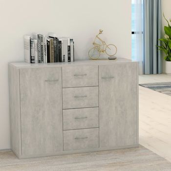 Aparador | Armario De Cocina | Buffet De Salón De Madera Contrachapada Gris Hormigón 60x30x70 Cm Cfw735504