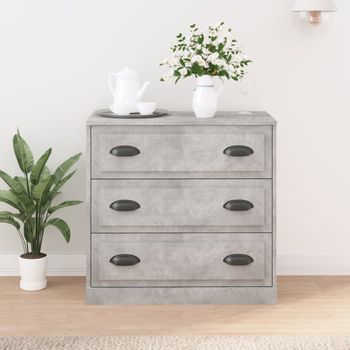 Aparador | Armario De Cocina | Buffet De Salón De Madera Contrachapada Gris Hormigón 70x35,5x67,5 Cm Cfw735554