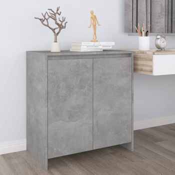 Aparador | Armario De Cocina | Buffet De Salón De Madera Contrachapada Gris Hormigón 70x41x75 Cm Cfw735558