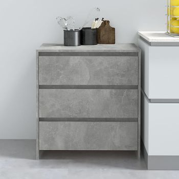 Aparador | Armario De Cocina | Buffet De Salón De Madera Contrachapada Gris Hormigón 70x41x75 Cm Cfw735559