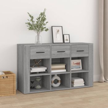 Aparador | Armario De Cocina | Buffet De Salón De Madera Contrachapada Gris Sonoma 100x30x59,5 Cm Cfw735575