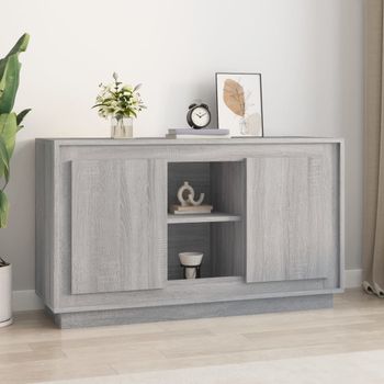 Aparador | Armario De Cocina | Buffet De Salón De Madera Contrachapada Gris Sonoma 102x35x60 Cm Cfw735578