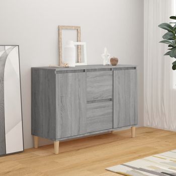 Aparador | Armario De Cocina | Buffet De Salón De Madera Contrachapada Gris Sonoma 103,5x35x70 Cm Cfw735579