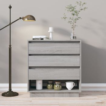 Aparador | Armario De Cocina | Buffet De Salón De Madera Contrachapada Gris Sonoma 70x41x75 Cm Cfw735645