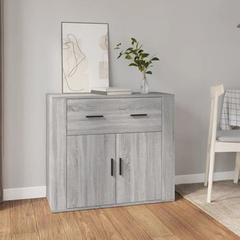 Aparador | Armario De Cocina | Buffet De Salón De Madera Contrachapada Gris Sonoma 80x33x70 Cm Cfw735651