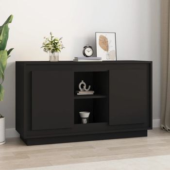 Aparador | Armario De Cocina | Buffet De Salón De Madera Contrachapada Negro 102x35x60 Cm Cfw735687