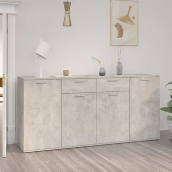 Aparador | Armario De Cocina | Buffet De Salón De Madera De Ingeniería Gris 160x36x75 Cm Cfw736457