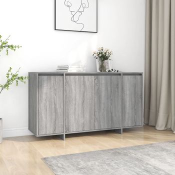 Aparador | Armario De Cocina | Buffet De Salón De Madera De Ingeniería Gris Sonoma 135x41x75 Cm Cfw736593