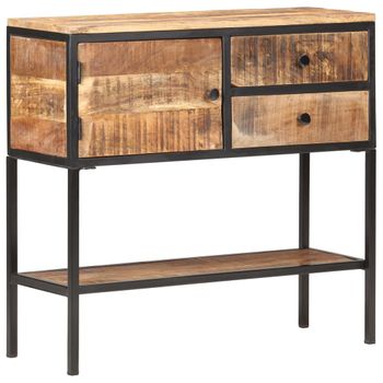 Aparador | Armario De Cocina | Buffet De Salón De Madera De Mango Rugosa 85x30x80 Cm Cfw737137