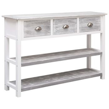 Aparador | Armario De Cocina | Buffet De Salón De Madera Gris Envejecido 115x30x76 Cm Cfw737140