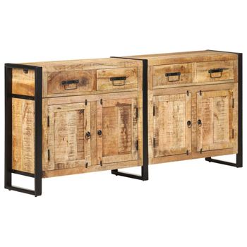 Aparador | Armario De Cocina | Buffet De Salón De Madera Maciza De Mango 172x35x80 Cm Cfw737188