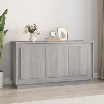 Aparador | Armario De Cocina | Buffet De Salón Madera Contrachapada Gris Sonoma 102x35x55 Cm Cfw737686