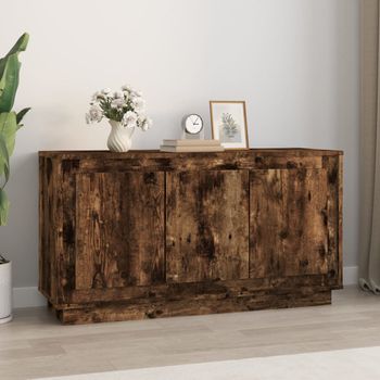 Aparador | Armario De Cocina | Buffet De Salón Madera Contrachapada Roble Ahumado 102x35x55 Cm Cfw737721