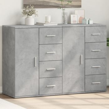 Pack 2 Uds Aparador | Armario De Cocina | Buffet De Salónes Madera De Ingeniería Gris Hormigón 59x39x80 Cm Cfw738351