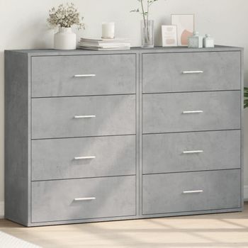 Pack 2 Uds Aparador | Armario De Cocina | Buffet De Salónes Madera De Ingeniería Gris Hormigón 60x31x84 Cm Cfw738353