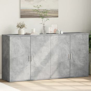 Pack 2 Uds Aparador | Armario De Cocina | Buffet De Salónes Madera De Ingeniería Gris Hormigón 79x38x80 Cm Cfw738358