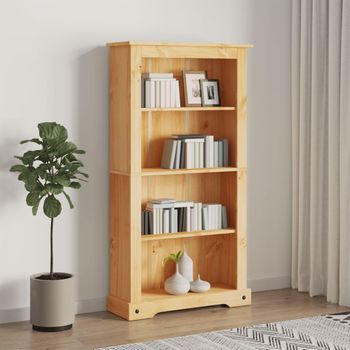 Estantería | Librería | Armario De Libros 4 Niveles Corona Range De Pino Mexicano 81x29x150 Cm Cfw760055