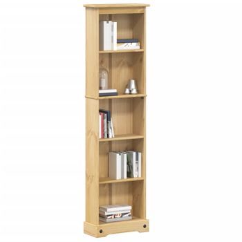 Estantería | Librería | Armario De Libros Corona Madera Maciza De Pino 46x20x170 Cm Cfw760287