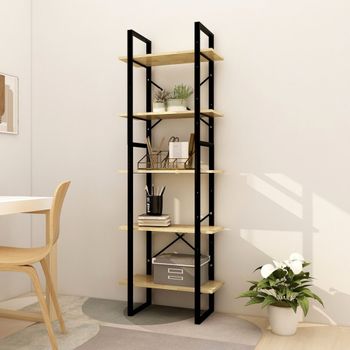 Estantería | Librería | Armario De Libros De 5 Niveles Madera Maciza Pino 60x30x175 Cm Cfw760499