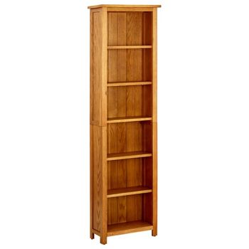 Estantería | Librería | Armario De Libros De 6 Niveles Madera Maciza De Roble 52x22x180 Cm Cfw760520