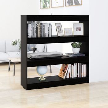 Estantería | Librería | Armario De Libros/divisor De Espacios Negro 100x30x103 Cm Cfw760600