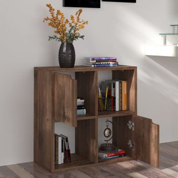 Estantería | Librería | Armario De Libros De Madera De Ingeniería Roble Ahumado 60x27,5x59,5cm Cfw760682