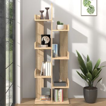 Estantería | Librería | Armario De Libros De Madera De Ingeniería Roble Sonoma 48x25,5x140 Cm Cfw760687