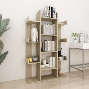 Estantería | Librería | Armario De Libros De Madera De Ingeniería Roble Sonoma 86x25,5x140 Cm Cfw760690