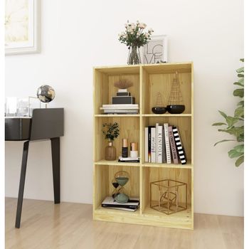 Estantería | Librería | Armario De Libros De Madera Maciza De Pino 70x33x110 Cm Cfw760716