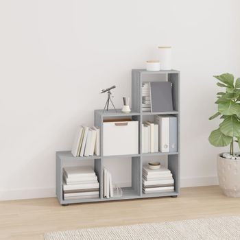 Estantería | Librería | Armario De Libros Forma De Escalera Madera Contrachapada Gris Sonoma Cfw760865